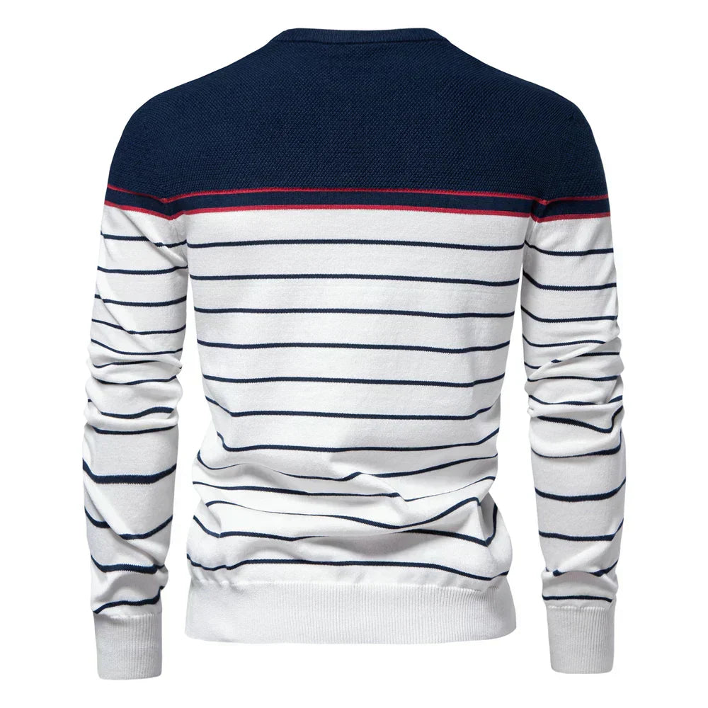 Adrien™ | Pull Rayé Marin